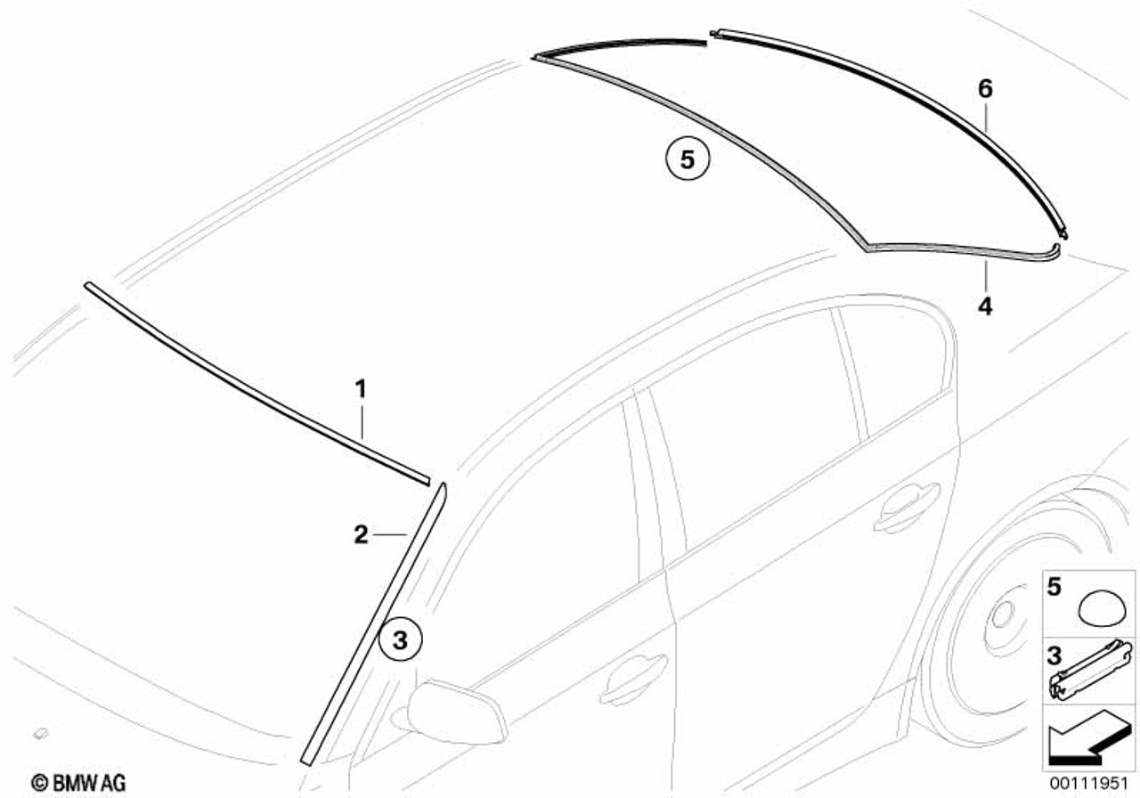 BMW X1 Rear Bottom Window Cover Seal Glazing Sealing Gasket