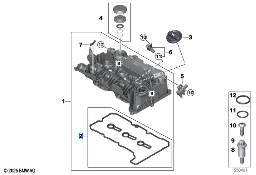 Genuine BMW B37B Rocker Cover Gasket