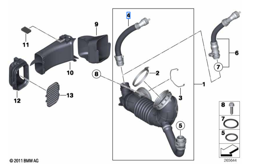 Genuine BMW Breather Pipe 13717823517