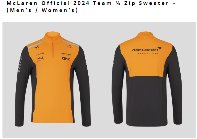 McLaren F1 Team Quarter Zip Top - Unisex
