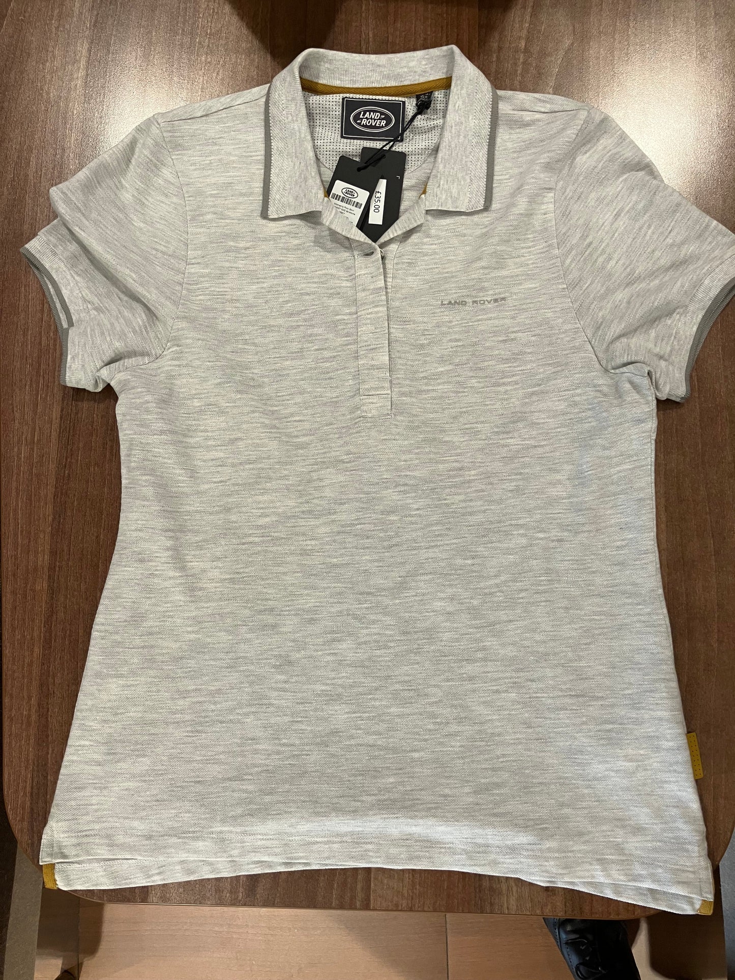 Land Rover Women's Accent Collar Polo Shirt Grey