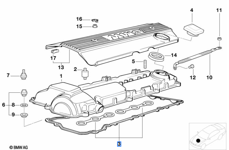 Genuine BMW M50 / M52 / S52 Rocker Cover Gasket