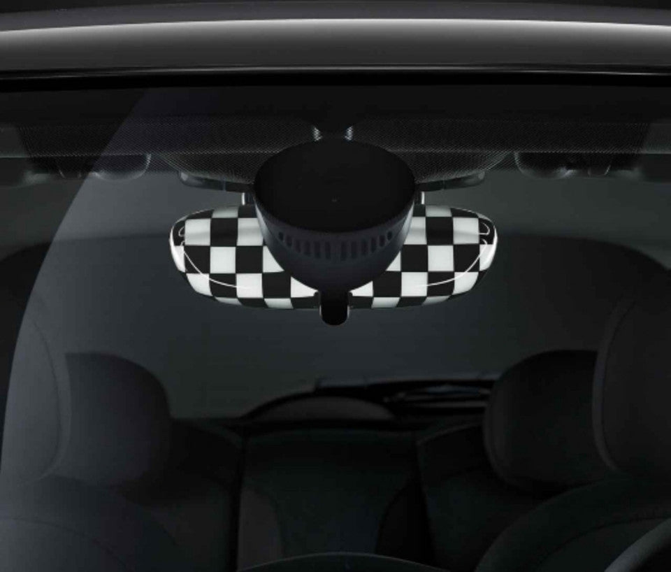 MINI Checkered Interior Rear View Mirror Cover