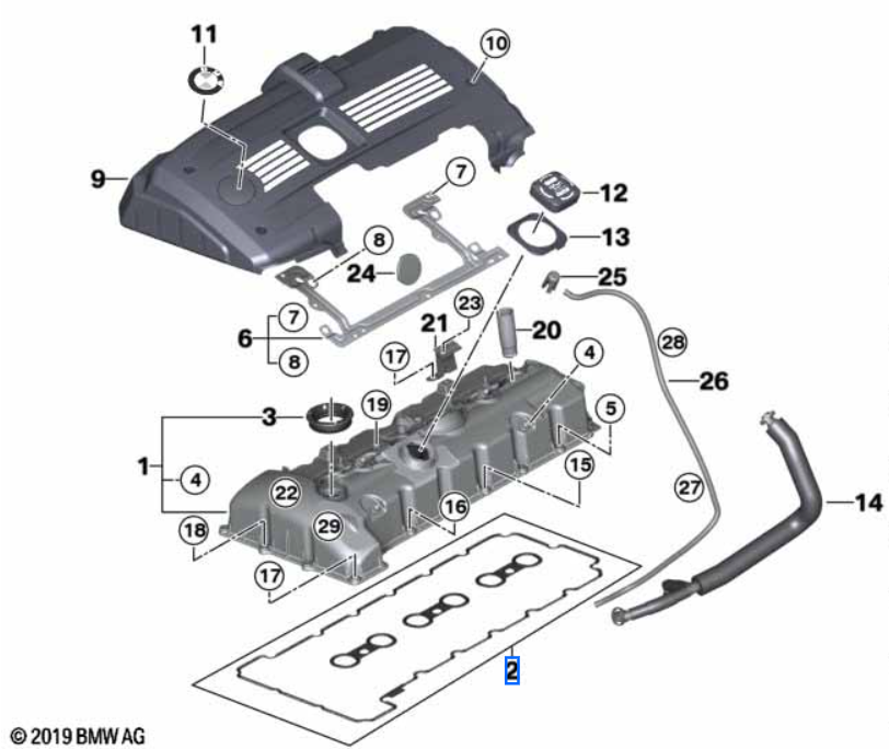 Genuine BMW N51 / N52 / N52N Rocker Cover Gasket