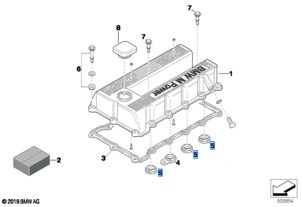Genuine BMW S42 Rocker Cover Gasket Kit