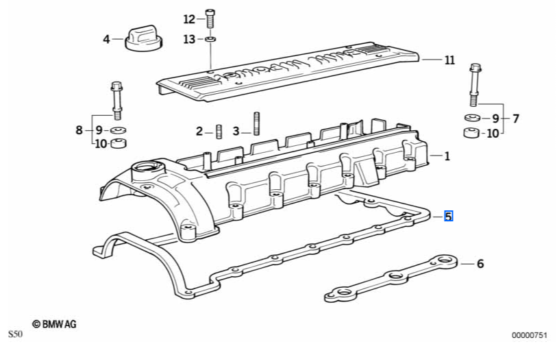 Genuine BMW S50 Rocker Cover Gasket