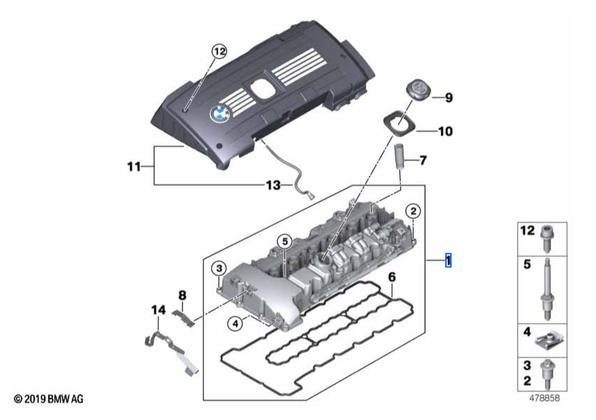 Genuine BMW N54 Rocker Cover 11127565284