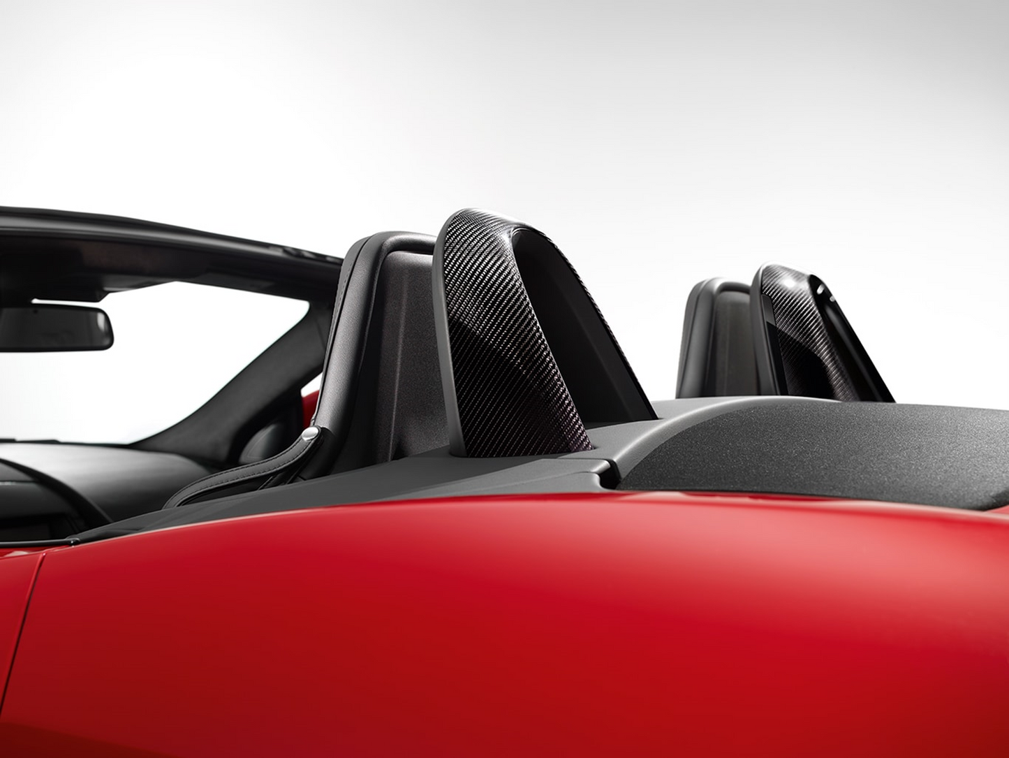 Jaguar F-Type Convertible Roll Hoops - Silver Weave Carbon Fibre