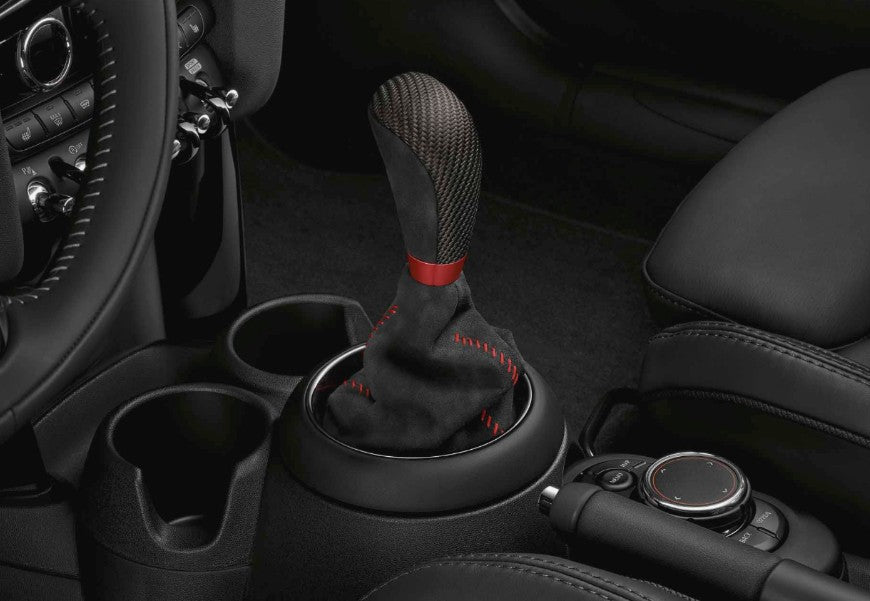 MINI genuine JCW 3 door hatch interior pack. Steering wheel, gear lever and handbrake.