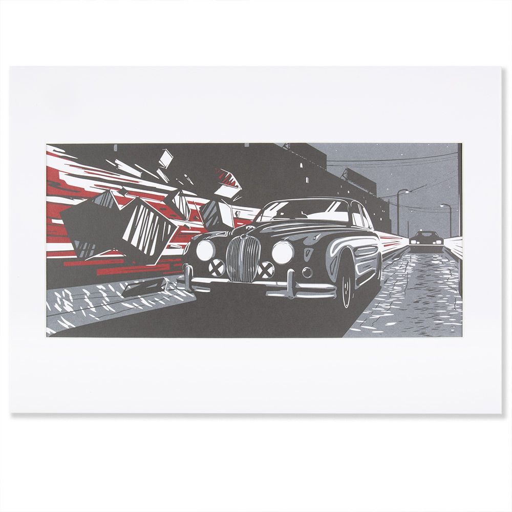 Jaguar Heritage Art Print - Black and Red (A3)
