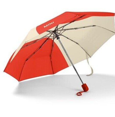 MINI Genuine Umbrella Foldable rebel red/ silver