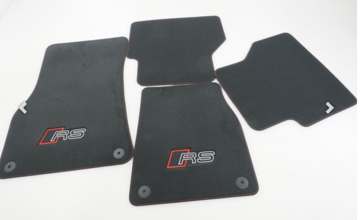 Audi RS6 RS7 RS Design Floor Mats Soul Black Express Red Stitching