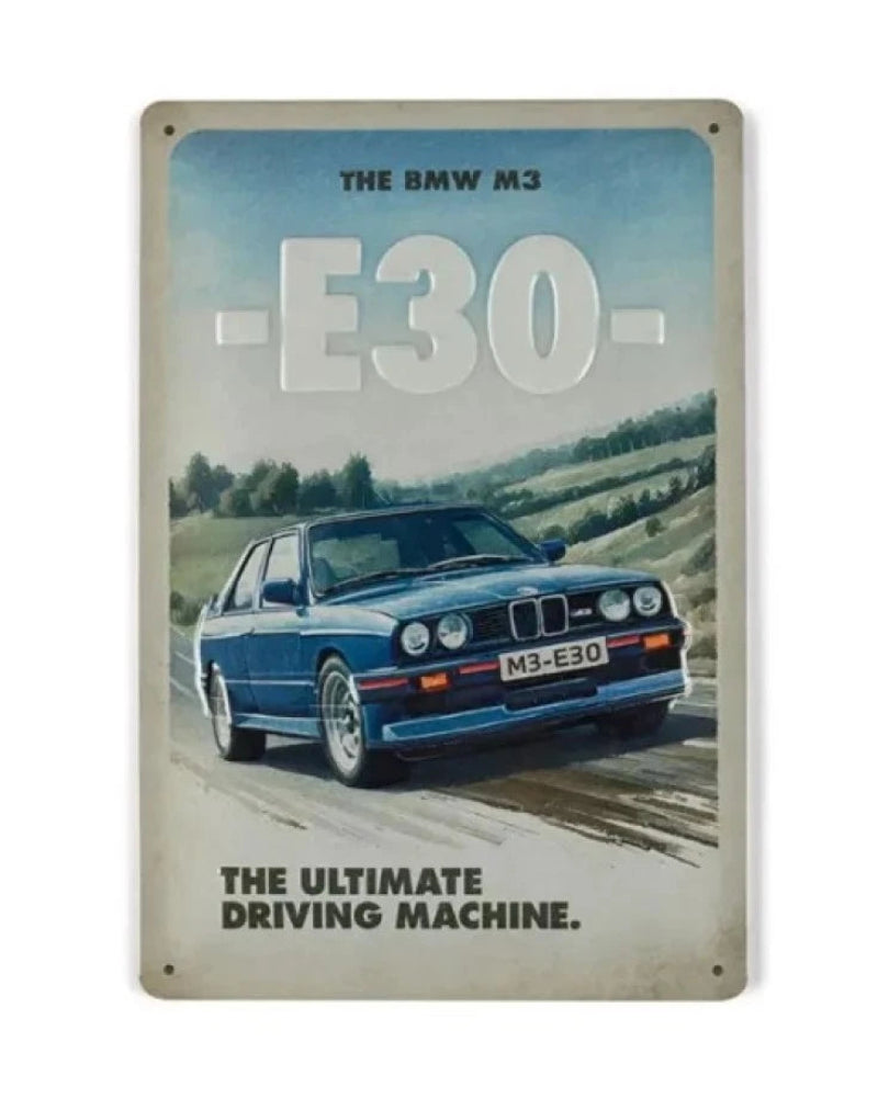BMW New 50 Year Anniversary Of The 3 Series Metal Sign E30 M3