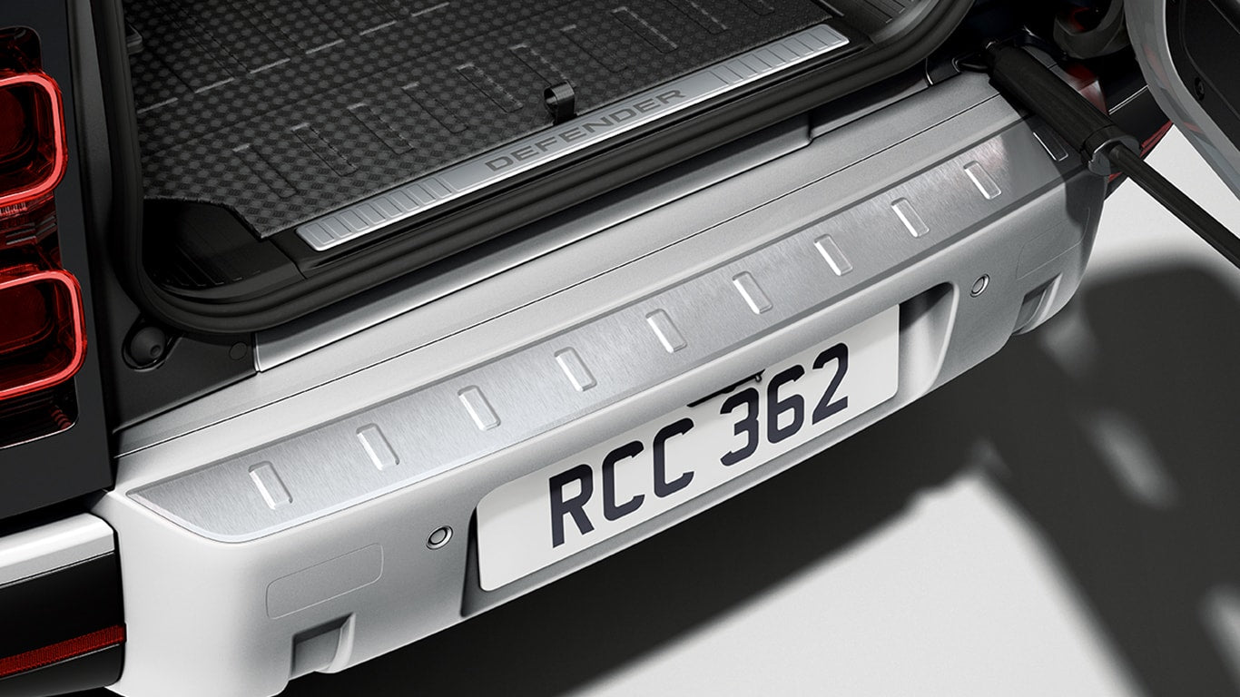 Land Rover Defender Rear Scuff Plate - Bright or Black Finish