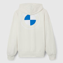 BMW Sweathoodie Logo Reverse Unisex - White with Blue Logo