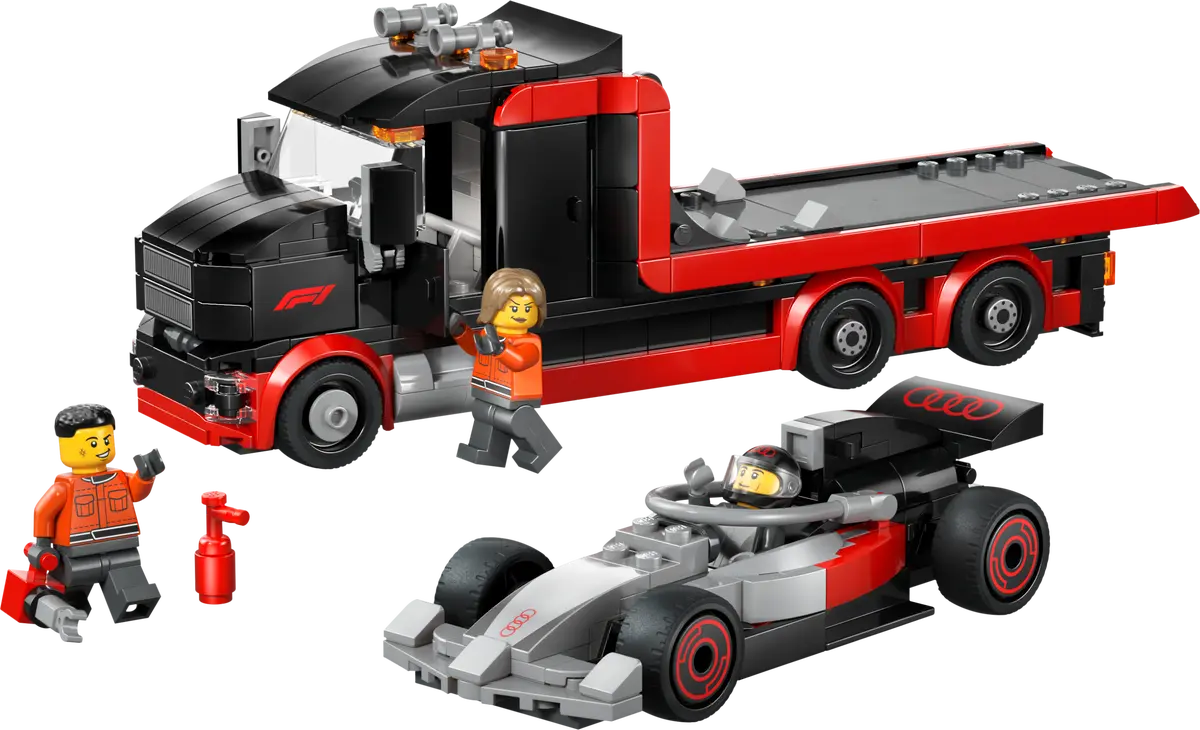 Lego City Audi F1® gr/red/bl with F1® D. Truck bl