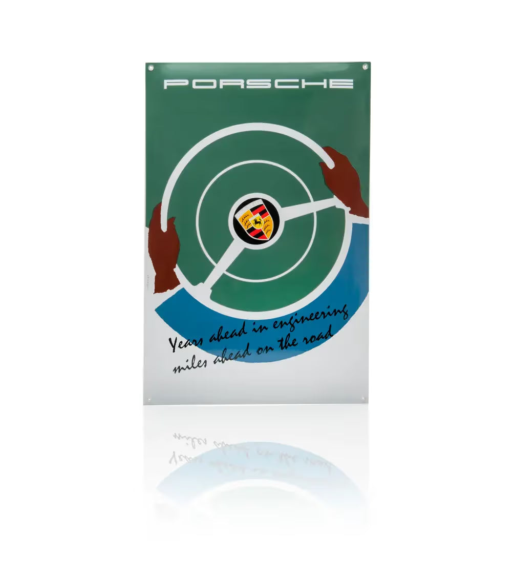 Classic enamel Porsche sign – ‘Years ahead in engineering’