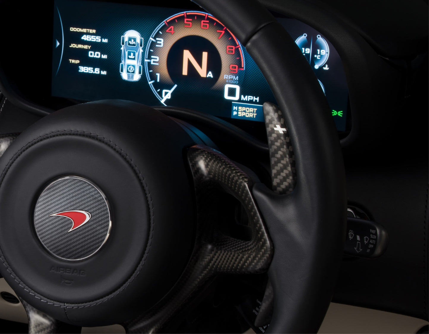 McLaren GT Satin Visual Carbon Fibre Extended Shift Paddles