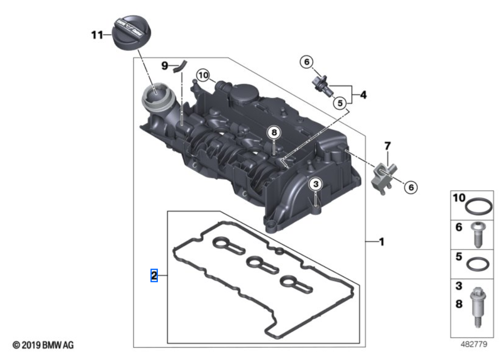 Genuine BMW B37 Rocker Cover Gasket