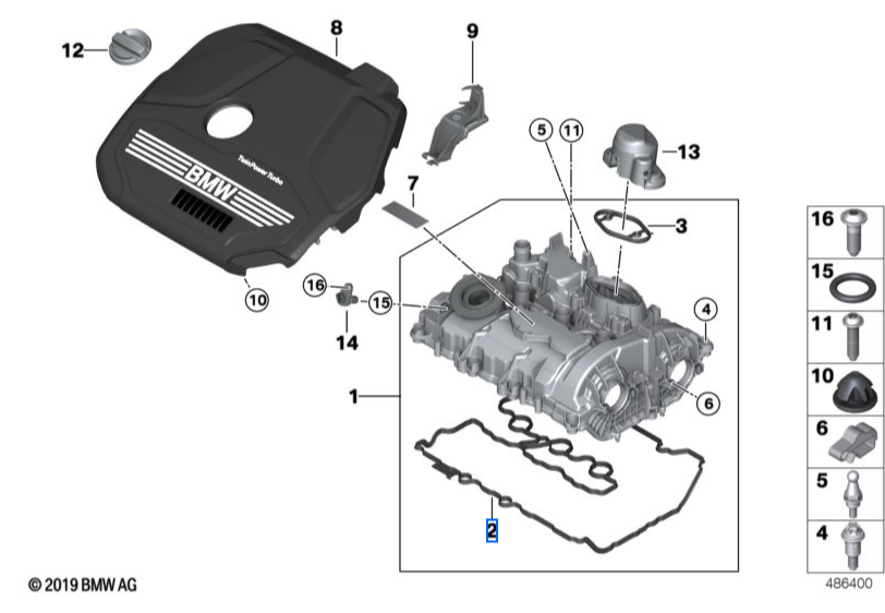 Genuine BMW B38C Rocker Cover Gasket