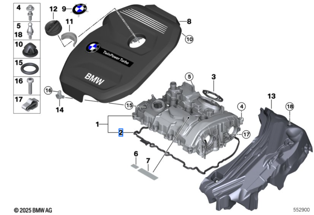 Genuine BMW B38 Rocker Cover Gasket