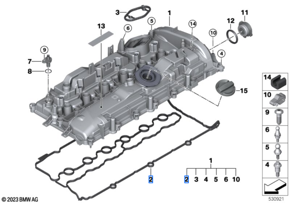Genuine BMW B58C / B58D / B58X Rocker Cover Gasket