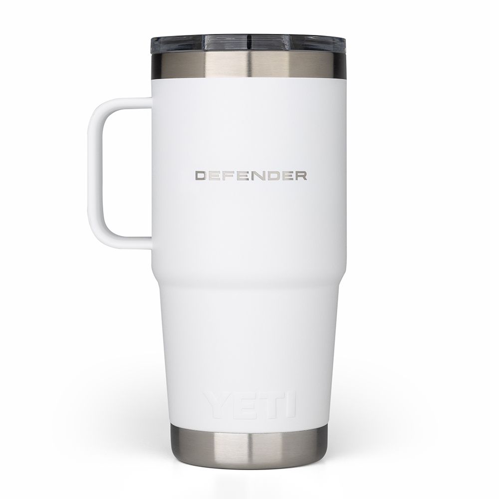 Defender x YETI Rambler Travel Mug in White 20oz/591ml (with handle)