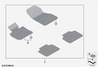 MINI Genuine Front Rear Car Floor Mats Set 4 Pieces Velour Countryman F60 model