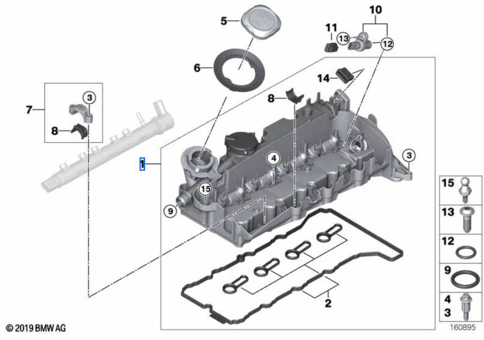Genuine BMW Rocker Cover N47 (11128508570)