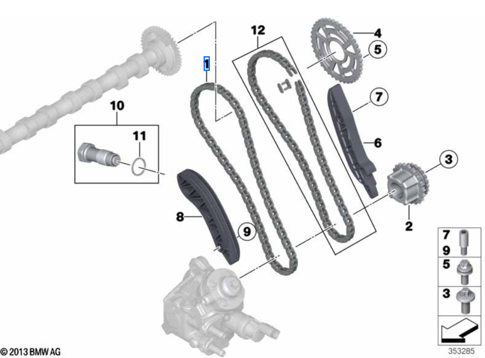 Genuine BMW Timing Chain Kit for N47 Engines Upper and Lower