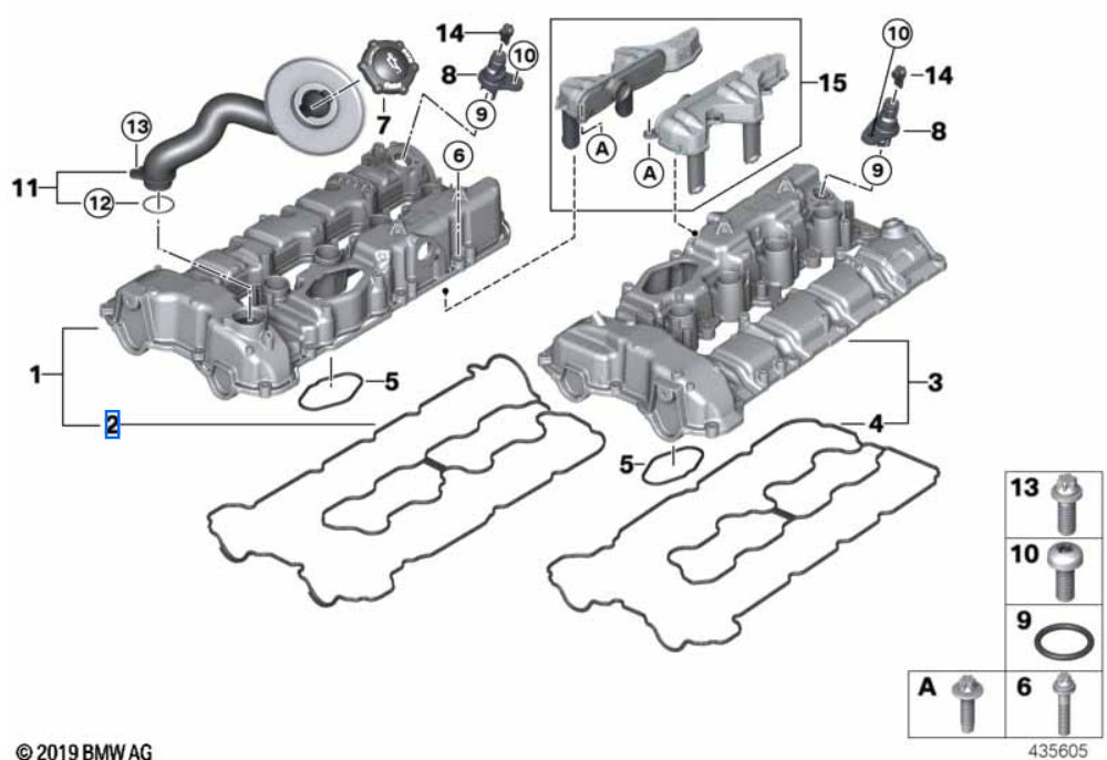 Genuine BMW N63 Rocker Cover Gasket Kit