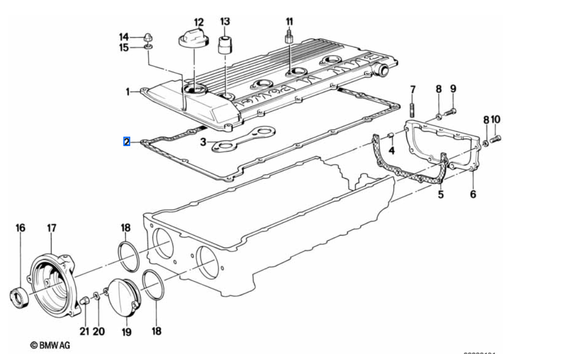 Genuine BMW S14 Rocker Cover Gasket Kit