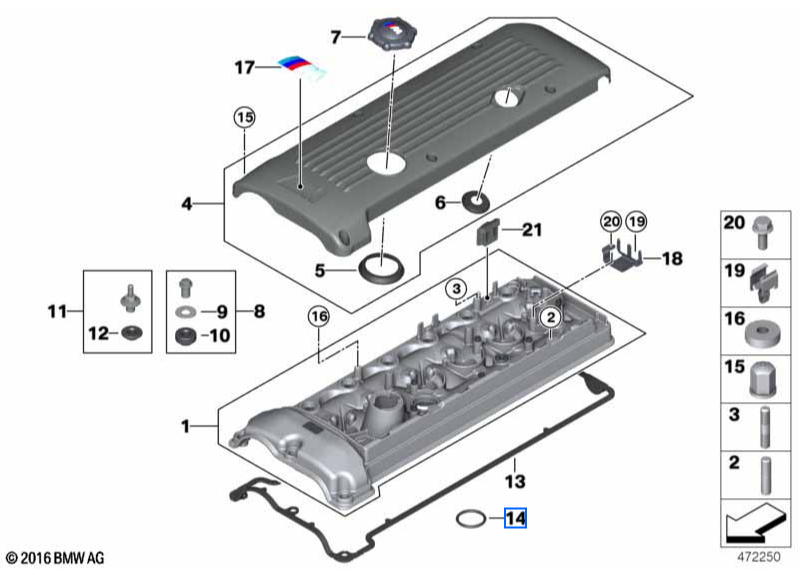 Genuine BMW S54 Rocker Cover Gasket Kit