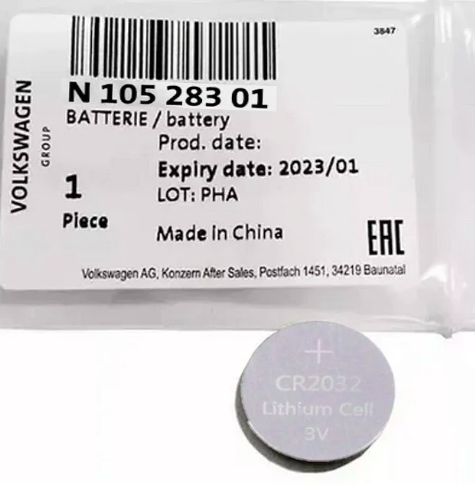 AUDI  CR2032 KEY BATTERY N10528301 GENUINE