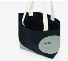 MINI Genuine Shopper Bag Car Face Detail Wordmark Black Grey White Deep Pocket