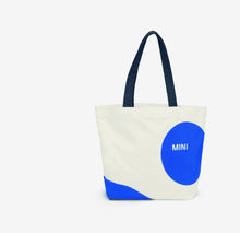 MINI Genuine Shopper Bag Car Face Detail Wordmark White Blazing Blue Indigo