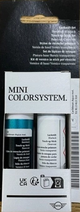 MINI genuine CARIBBEAN AQUA touch up paint code C2E