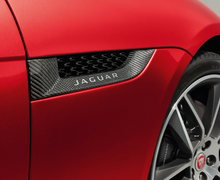 Jaguar F-Type Side Power Vent Set - Silver Weave Carbon Fibre, Pair