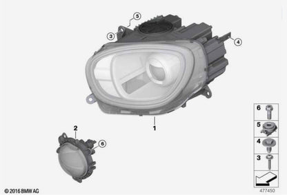 MINI Genuine Right OS Offside Headlight LED Headlamp Fits F60 Countryman