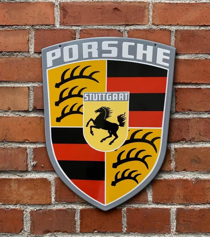 Enamel plate - Porsche Crest