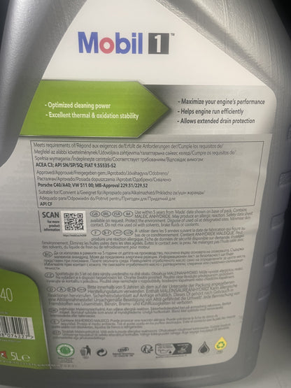 Mobil 1 Oil 0W-40 5 Litres - Audi Recommended