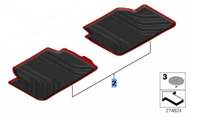 BMW 1 Series F20,F87 model All Weather Floor Mats Rear
