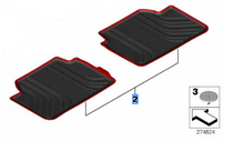 BMW 1 Series F20,F87 model All Weather Floor Mats Rear