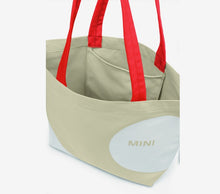 MINI Genuine Shopper Bag Car Face Detail Wordmark Vibrant Silver White Rebel Red