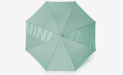 MINI genuine Wordmark Walking Stick Umbrella Ocean Wave Green