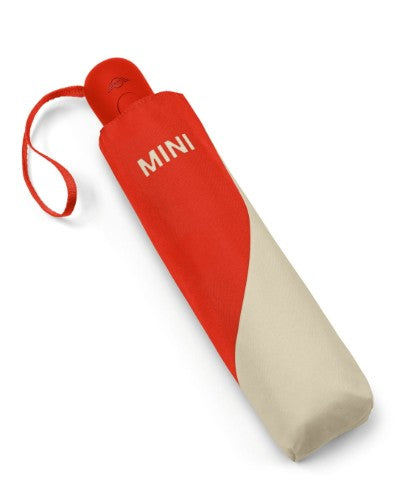 MINI Genuine Umbrella Foldable rebel red/ silver