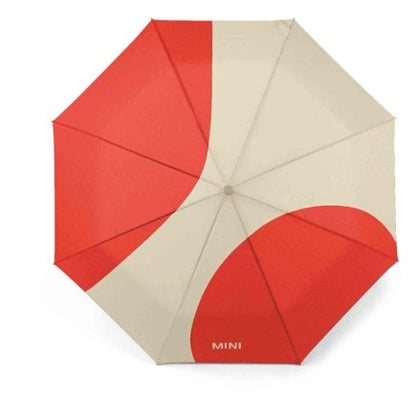 MINI Genuine Umbrella Foldable rebel red/ silver