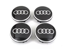 Audi Dynamic Alloy Wheel Centre Hub Cap Set - Black Rings