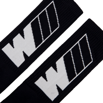 Genuine M Unisex Mens Womens Ladies Socks Black Cotton Cushioned Heels Toes
