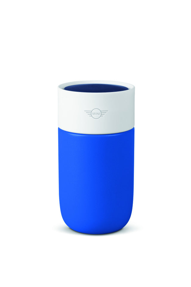 Genuine Travel Mug Colour Block 300ml Blazing Blue White Indigo Insulated